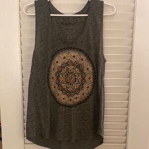Lucky Brand Gray Mandala Tank Top